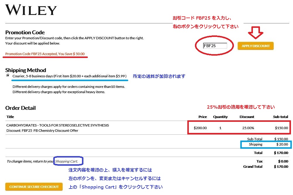 チェックアウト画面