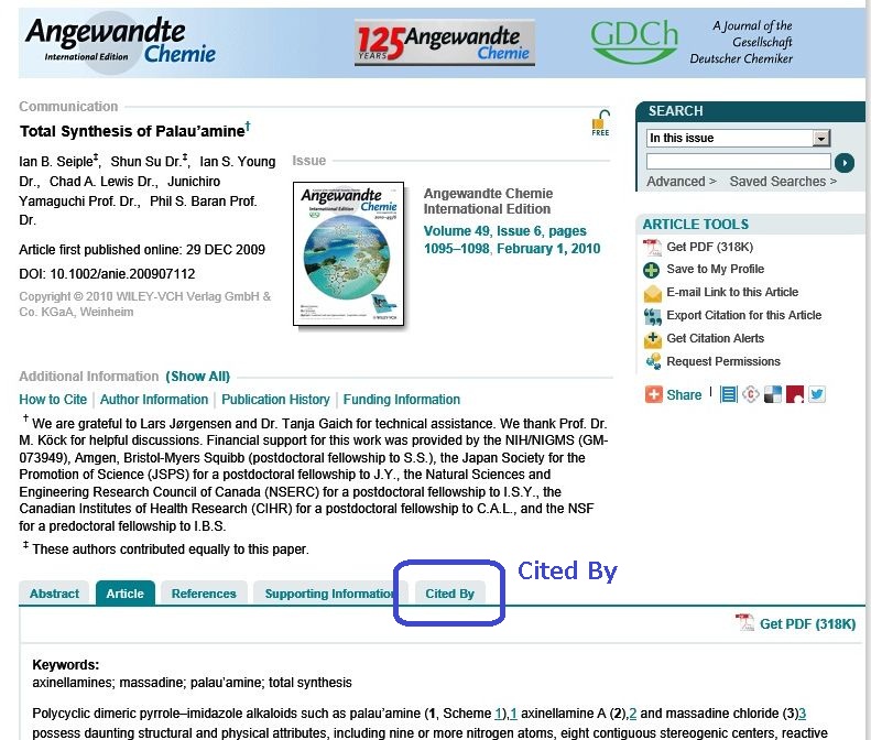 Cited Byタブをクリック