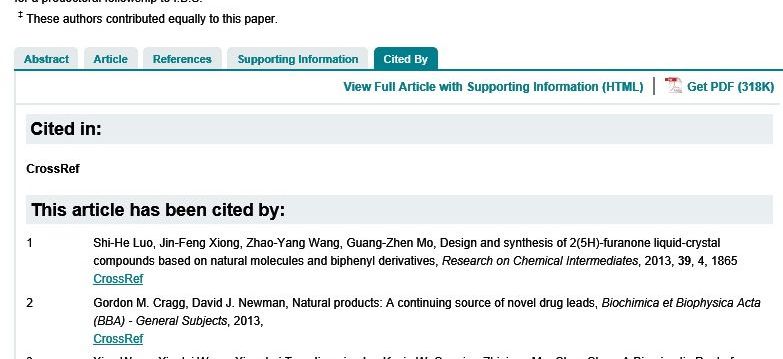 引用論文のリスト表示