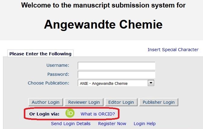 Angewandte Chemieの投稿画面